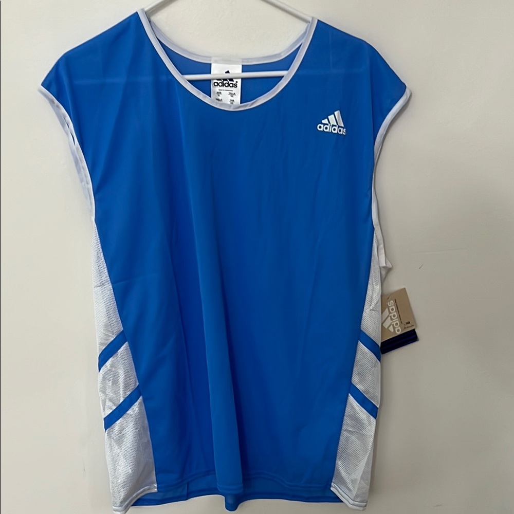 NWT adidas Men's Retro Nylon Running Tank Top | Track & Field Team Style Blue